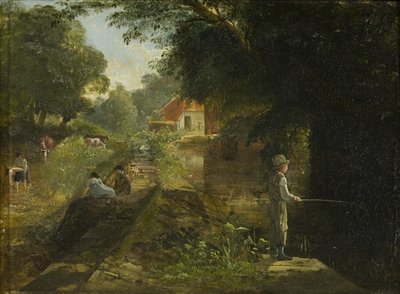 فتى الصيد ، ستابلتون ، ج. 1822-23 (زيت على بطاقة موضوعة على لوح) بواسطة فرانسيس دانبي