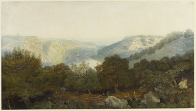 The Avon Gorge with Clifton and the Hotwells، Bristol، c.1820 (مرحاض ولون جسم فوق الجرافيت على ورق منسوج) بواسطة فرانسيس دانبي
