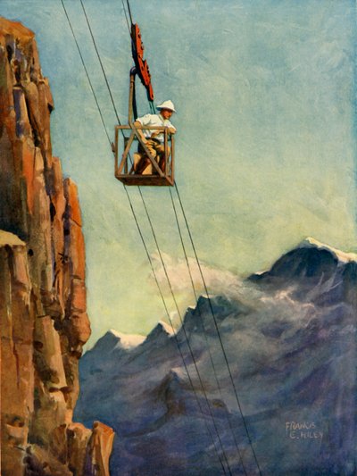 "المهندسون أثناء العمل في طريق حبلي جبلي" ، عام 1930. بواسطة فرانسيس إي هيلي