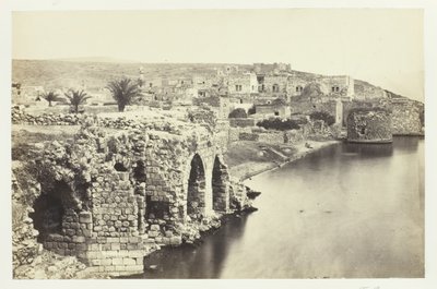 بلدة وبحيرة طبريا ، من الجنوب ، 1857. بواسطة فرانسيس فريث