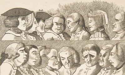 اللوحة الرابعة ، من قواعد رسم الكاريكاتور ، 26 فبراير 1788. بواسطة فرانسيس جروس