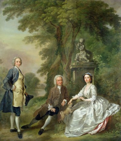 جوناثان تايرز (ت 1776) وابنته إليزابيث وزوجها جون وود ، 1750-52 بواسطة فرانسيس هايمان