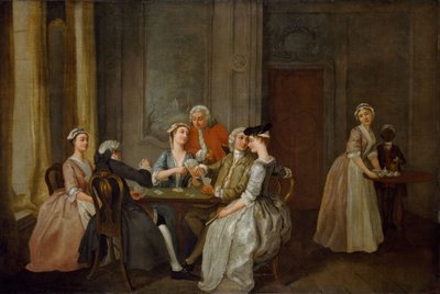 اللعب في Quadrille ، 1740-50. بواسطة فرانسيس هايمان