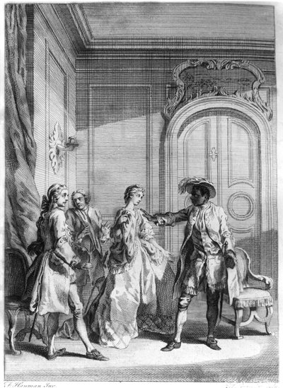 مشهد من فيلم "عطيل" للمؤلف ويليام شكسبير (1564-1616) الذي نقشه هوبرت غرافلوت (1699-1773) بواسطة فرانسيس هايمان