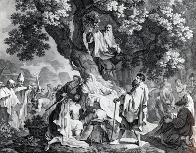 الدرويد ، أو تحول البريطانيين إلى المسيحية ، نقشها سيمون فرانسوا رافينت ، طبع عام 1778 بواسطة فرانسيس هايمان