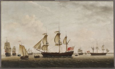 الكابتن كوك يشحن HMS Resolution and Adventure in the Long Reach، 1772 بواسطة فرانسيس هولمان