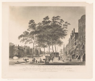 منظر لنهر برينسنغراخت وويستيركيرك في أمستردام منظر لـ Prince graft-Lanuor Graft-and Wester Church-Amsterdam (العنوان على الجسم) بواسطة صموئيل هاتشينسون