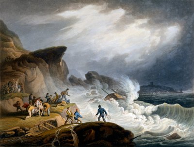 خليج روبن هود ، يوركشاير ، 1825 (ألوان مائية يدوية) بواسطة فرانسيس نيكلسون