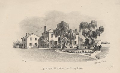 مستشفى الأسقفية ، litho بواسطة PS Duval and Son ، 1856 بواسطة فرانسيس شيل