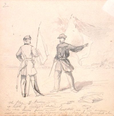 علم الهدنة حوالي 1860 (قلم رصاص على ورق) بواسطة فرانسيس شيل