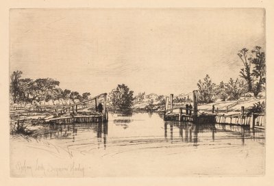 Egham Lock ، 1859. بواسطة فرانسيس سيمور هادن