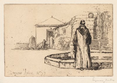 راهب في نافورة ، 1877. بواسطة فرانسيس سيمور هادن