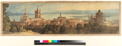 No.1483 منظر لوزان ، 1781 (مرحاض ، قلم رصاص وحبر على ورق) بواسطة فرانسيس تاون