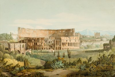 الكولوسيوم من تلال كاليان ، 1799 (قلم وحبر ومرحاض على ورق) بواسطة فرانسيس تاون