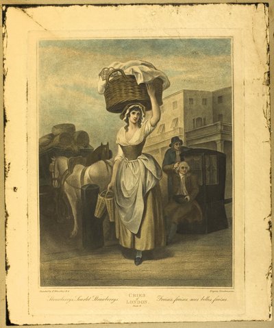 الفراولة ، الفراولة القرمزية ، اللوحة 9 من The Cries of London بواسطة فرانسيس ويتلي