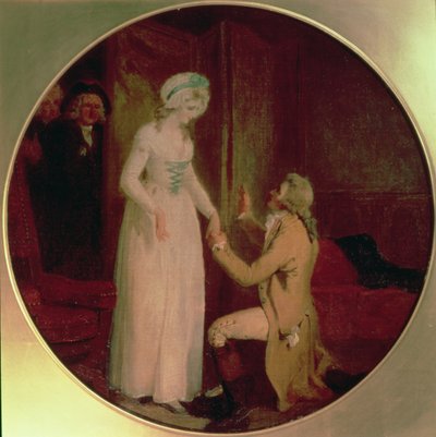 يونغ مارلو وملكة جمال هاردكاسل ، مشهد من "She Stoops to Conquer" بقلم أوليفر غولدسميث ، 1791 بواسطة فرانسيس ويتلي