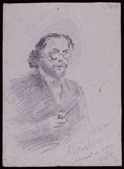 صورة شخصية لـ JT Micklethwaite ، حوالي 1893 (قلم رصاص على ورق) بواسطة فرانسيس ويلفريد لوسون