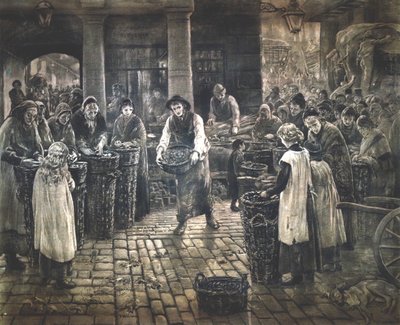 "مشهد كوفنت جاردن - النساء العاملات واقفات" ، 1862-1935. بواسطة فرانسيس وليام لوسون