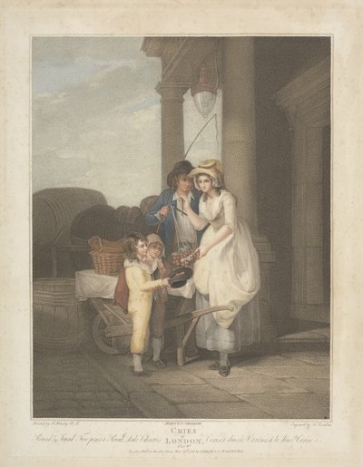 صرخات لندن: جولة وصوت ، خمسة بنس رطل ، دوق الكرز ، نقشها أنتوني كاردون (1772-1813) 1795 بواسطة فرانسيس بعد ويتلي