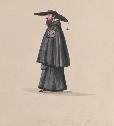 راهب من رتبة باربون ، من مجموعة رسومات تصور زي بيرو ، 1848. بواسطة فرانسيسكو