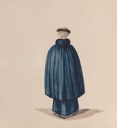 راهب من رتبة القديس فرنسيس يُنظر إليه من الخلف ، من مجموعة رسومات ... ، كاليفورنيا. 1848. بواسطة فرانسيسكو