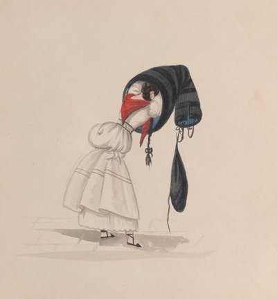 امرأة ترتدي سايا ، من الخلف ، من مجموعة رسومات تصور ... ، حوالي. 1848. بواسطة فرانسيسكو