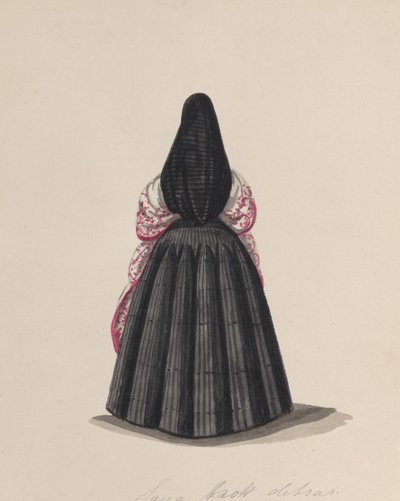 امرأة ترتدي السايا من الخلف ، من مجموعة رسومات تصور ... ، كاليفورنيا. 1848. بواسطة فرانسيسكو