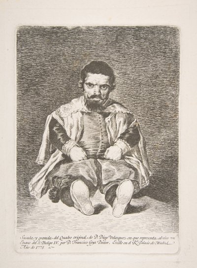 قزم قزم معروف باسم El Primo بعد Diego Velázquez ، 1778. بواسطة فرانسيسكو دي جويا