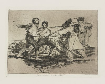 مع سبب؟ بدونها. (صواب أو خطأ) ، رر. 2 من سلسلة كوارث الحرب بواسطة فرانسيسكو دي جويا