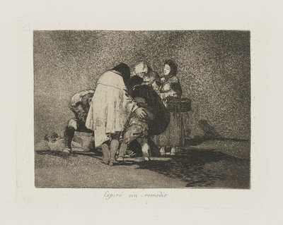 اسبير؟ علاج الخطيئة. (لم يكن هناك شيء لفعله ومات) ، رر. 53 من سلسلة Los desastres de la guerra (كوارث الحرب) بواسطة فرانسيسكو دي جويا