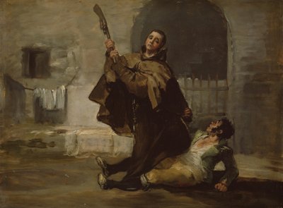 الراهب بيدرو نوادي المراغاتو بعقب البندقية ، ج. 1806. بواسطة فرانسيسكو دي جويا