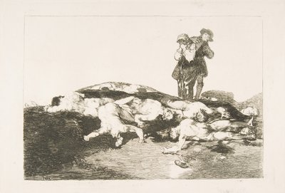 اللوحة 18 من كوارث الحرب Los Desastres de la Guerra: ادفنهم واستمروا في الانتظار ... ، 1810. بواسطة فرانسيسكو دي جويا