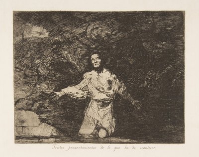 Plate1 from The Disasters of War كوارث الحرب: حزين ...، ca. 1815 نشر عام 1863. بواسطة فرانسيسكو دي جويا