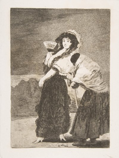اللوحة 16 من لوس كابريتشوس: بحق السماء: وكانت والدتها ديوس لا بيردون ... ، 1797-98. بواسطة فرانسيسكو دي جويا