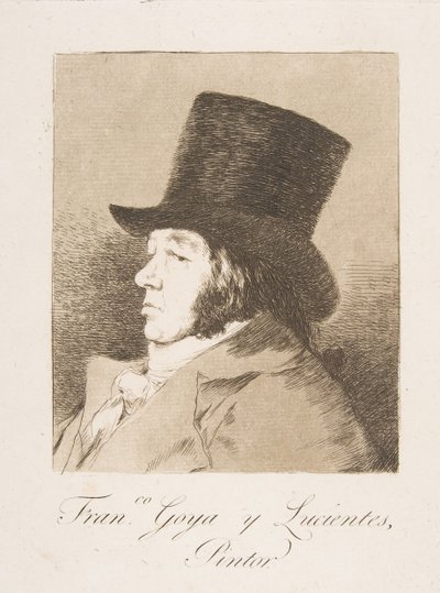 اللوحة 1 من "Los Caprichos": صورة شخصية لغويا فرانكو. غويا ولوسينتس ، رسام 1799. بواسطة فرانسيسكو دي جويا