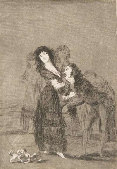 اللوحة 27 من لوس كابريتشوس: أيها هو الأكثر غلبة Quien mas rendido ، 1799. بواسطة فرانسيسكو دي جويا