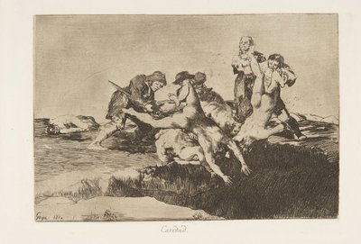 اللوحة 27 من كوارث الحرب Los Desastres de la Guerra: Char ... ، 1810 نشرت عام 1863. بواسطة فرانسيسكو دي جويا