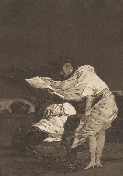 اللوحة 36 من لوس كابريتشوس: ليلة سيئة Mala noche.، Ca. 1797-98. بواسطة فرانسيسكو دي جويا