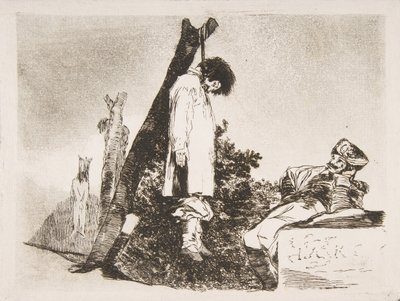 اللوحة 36 من "كوارث الحرب" كوارث الحرب: "ليس [في هذه الحالة] إلا ... ، 1810. بواسطة فرانسيسكو دي جويا