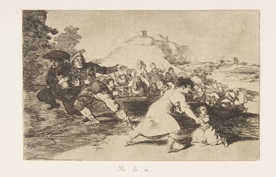 اللوحة 44 من كوارث الحرب Los Desastres de la Guerra: رأيت ... ، 1810 نشرت عام 1863. بواسطة فرانسيسكو دي جويا