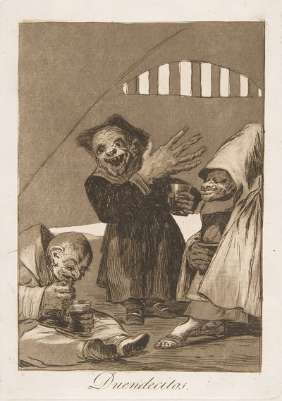 اللوحة 49 من لوس كابريتشوس: Hobgoblins Duendecitos. ، 1799. بواسطة فرانسيسكو دي جويا