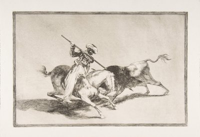 اللوحة 5 من Tauromaquia: مور غزال الحماسي هو أول من رمح الثيران اتفاق ... ، 1816. بواسطة فرانسيسكو دي جويا