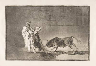 اللوحة 6 من The Tauromaquia: يقوم المغاربة بمسرحية مختلفة في الحلقة تسمى bul ... ، 1816. بواسطة فرانسيسكو دي جويا
