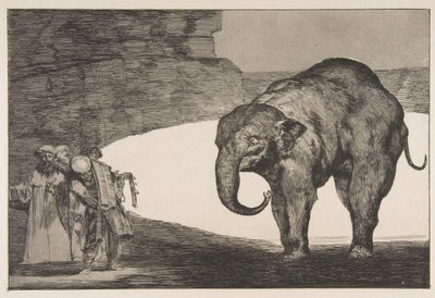 اللوحة C من التباينات: حماقة الحيوان ، كاليفورنيا. 1816-23 نشرت قبل عام 1877. بواسطة فرانسيسكو دي جويا
