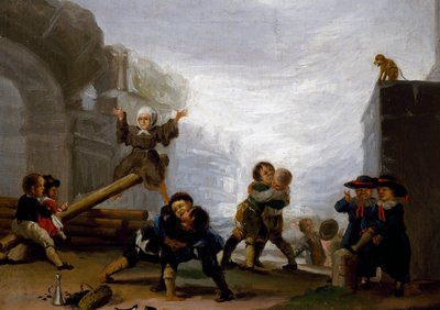 Children fighting and playing on a see-saw بواسطة فرانسيسكو خوسيه دي جويا إي لوسينتس