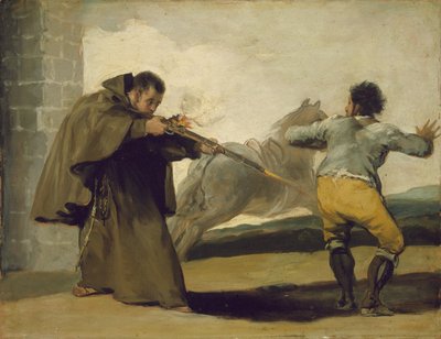 الراهب بيدرو يطلق النار على المراغاتو أثناء هروب حصانه ، ج 1806 بواسطة فرانسيسكو دي جويا