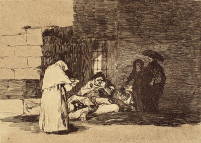 GOYA Y LUCIENTES ، فرانسيسكو دي (1746-1828). صدقة المرأة. 1810-1820. (15.5 × 20.6 سم). اللوحة 49 من "كوارث الحرب". النقش. إسبانيا. مدريد (مجتمع مستقل). مدريد. مكتبة الوطنية بواسطة فرانسيسكو خوسيه دي جويا إي لوسينتس