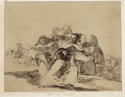 GOYA Y LUCIENTES ، فرانسيسكو دي (1746-1828). كل شيء رأسا على عقب. 1810-1820. (17.6 × 22.2 سم). اللوحة 42 من "كوارث الحرب". النقش. إسبانيا. مدريد (مجتمع مستقل). مدريد. متحف برادو بواسطة فرانسيسكو خوسيه دي جويا إي لوسينتس