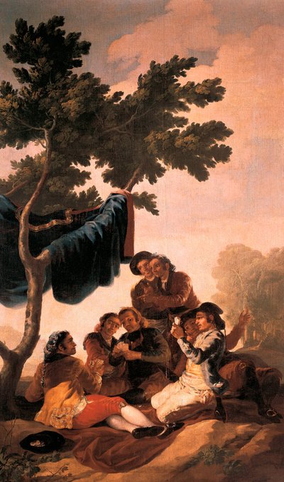 "" The Card Players "" لوحة لفرانسيسكو دي جويا ي لوسينتس (1746-1828) من أجل نسيج مصنوع في Royal Tapestry Factory لغرفة الطعام في El Pardo Palace في 1778. متحف برادو. مدريد بواسطة فرانسيسكو خوسيه دي جويا إي لوسينتس