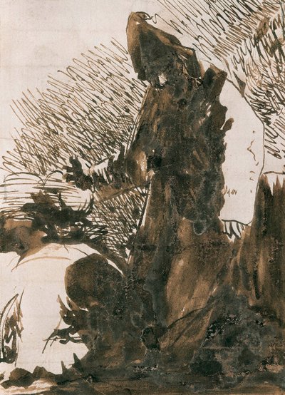 "" شخصيات تسجد أمام راهب "". غسل الرسم بواسطة فرانسيسكو دي جويا إي لوسينتس (1746-1828). 1820 مدريد. متحف برادو. بواسطة فرانسيسكو خوسيه دي جويا إي لوسينتس